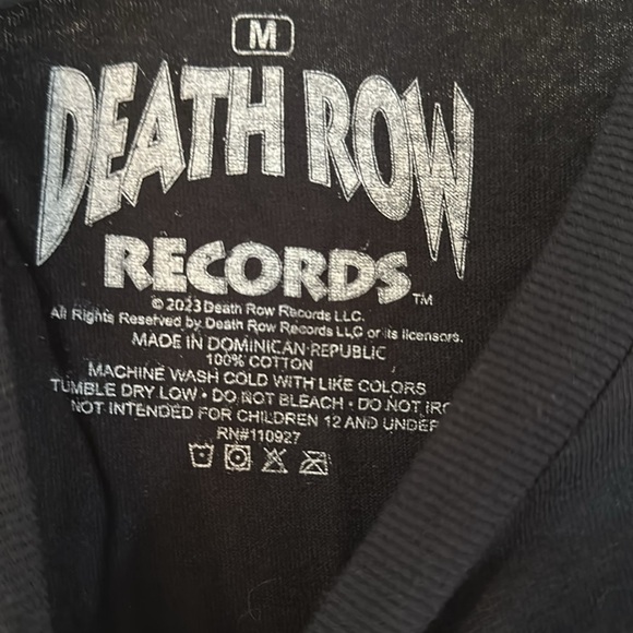Death Row Records Black & Red Graphic Short Sleeve T-Shirt Size Medium - Picture 4 of 5